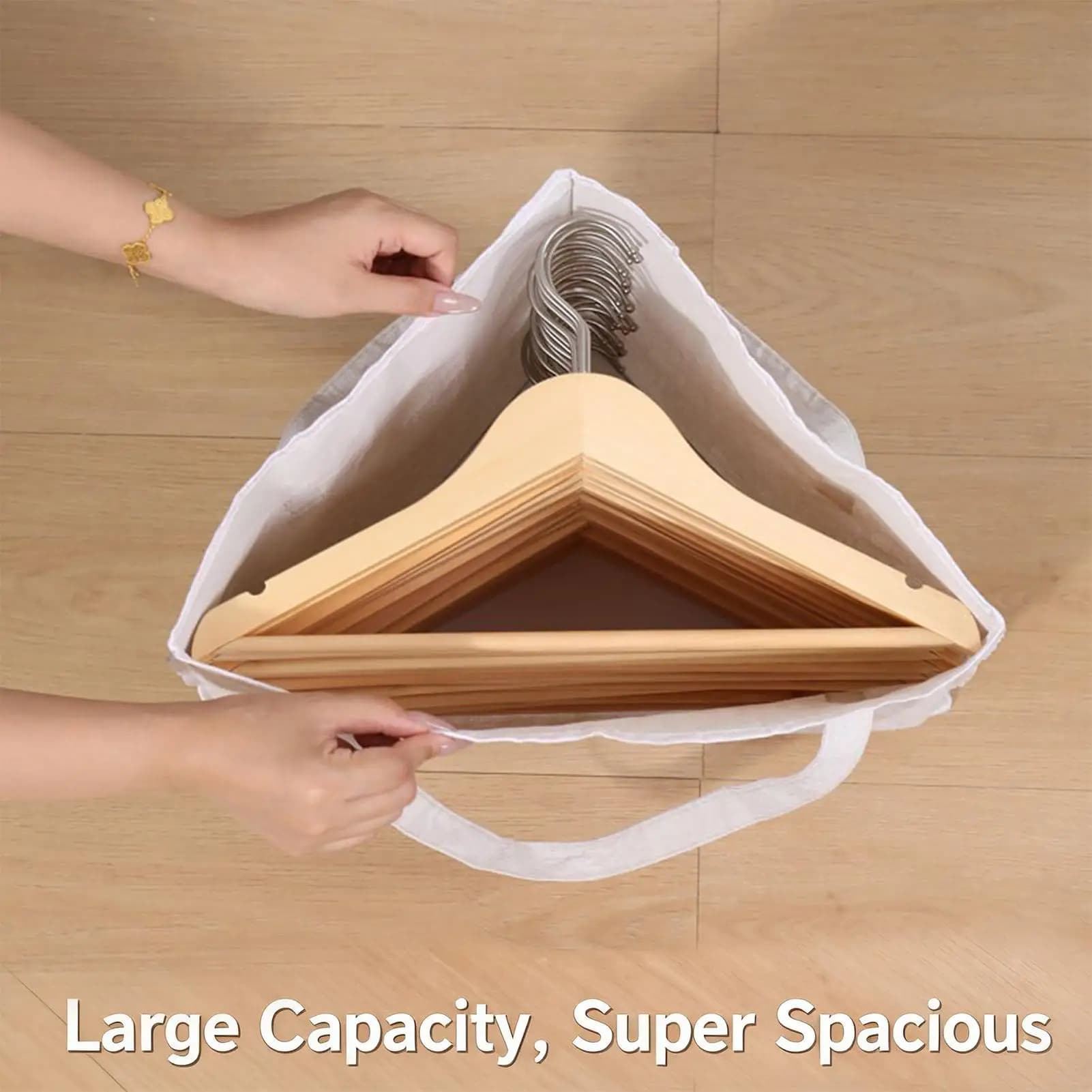 Hanger Storage Bag Hangable Large Capacity Space-saving Hanger Storage Pouch For Laundry Room Drying Rack Small Space College