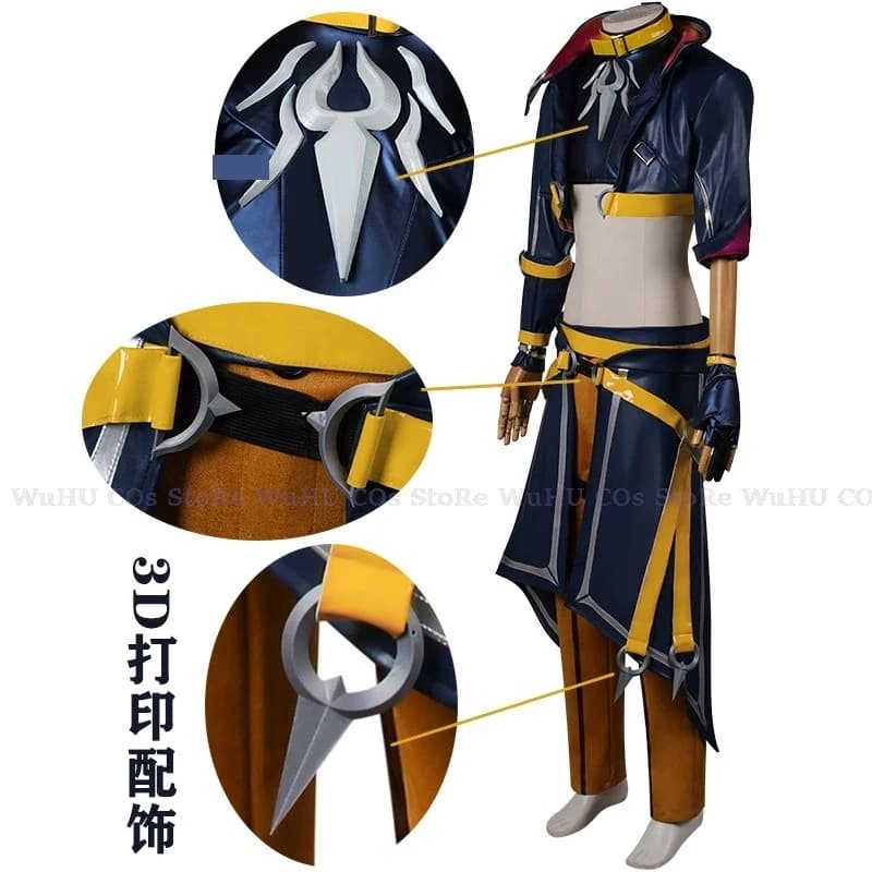 ▓2026LOL Heartsteel Kayn Cosplay Costume Eyepatch Wig Custom Uniform Men Women Halloween Party Outfits▓#！1