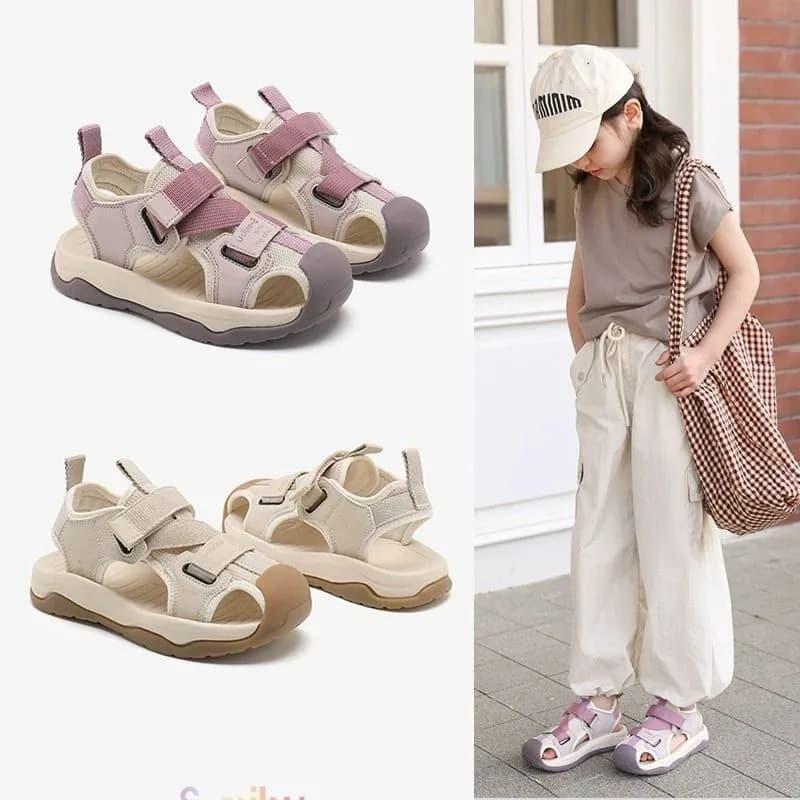Nuovo Stile 2026 Sandali Estivi da Spiaggia per Bambini, Scarpe alla Moda per Esterni Antiscivolo con Fondo Morbido e Pelle Ombreggiata, Comode