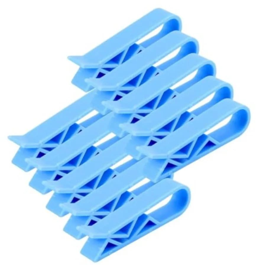 10Pcs Blue Plastic Kitchen Garbage Bin Clip, Set of Bag Clips Anti-Slip Fixation Clamp Trash, Recycling and Compost for Trash C