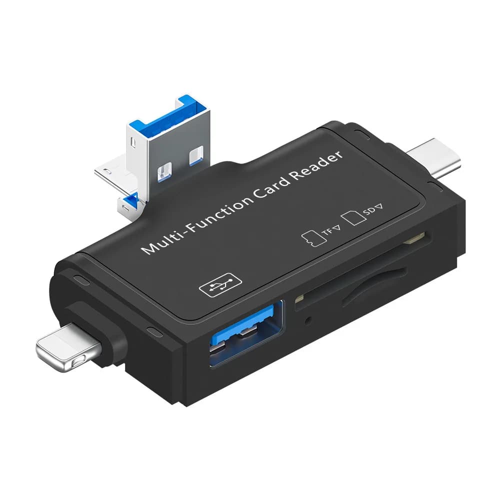 Lettore di schede 7 In 1 multifunzionale adatto per Apple, Android, computer mobili, chiavette USB, lettori di schede, trasferimento OTG