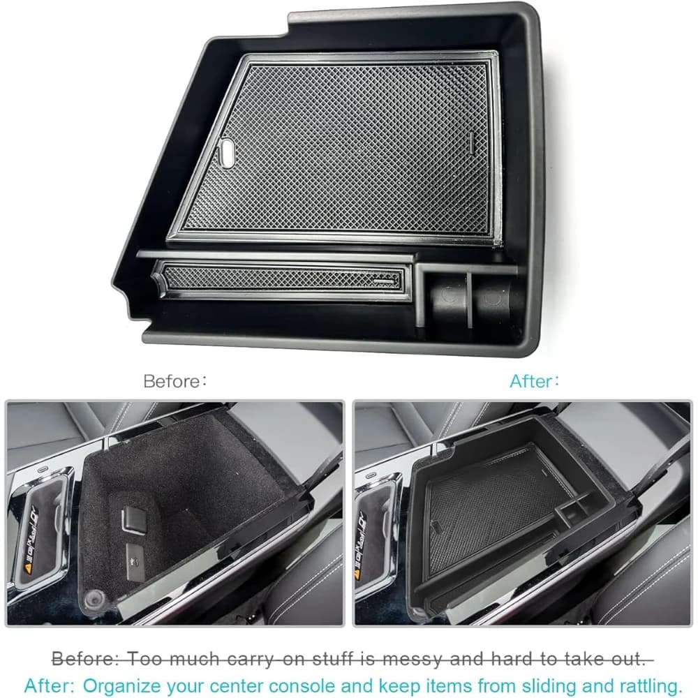 Vassoio console centrale su misura per Cadillac Lyriq 2023-2025 Organizzatore bracciolo antiscivolo con divisore Car Styling Accessori auto