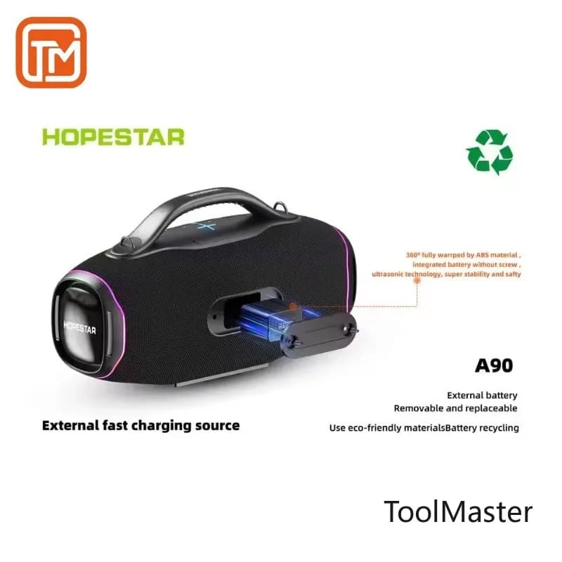 【Offerta Speciale】Hopestar A90 Altoparlante Wireless Portatile da 700W con Woofer ad Alta Potenza, Macchina per Karaoke da Esterno con Microfono Wireless