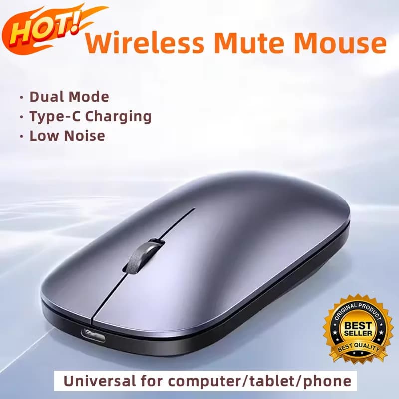 Nuovo Mouse Wireless Ricaricabile USB-C, Silenzioso, Portatile, Ergonomico, Universale per Laptop, Leggero, per Ufficio e Gaming, Senza Rumore 2026
