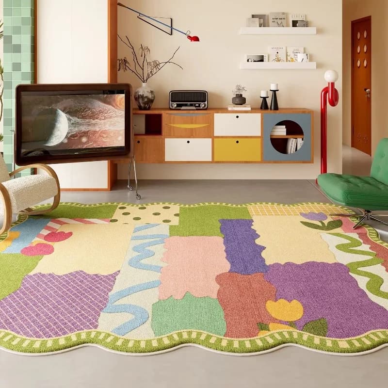 Tappeto Astratto Dopamina per Soggiorno, Tappeto Creativo di Alta Gamma per Camera da Letto, Decorazione Casa, Tappetino per Divano e Tavolino, Alfombra Tapis