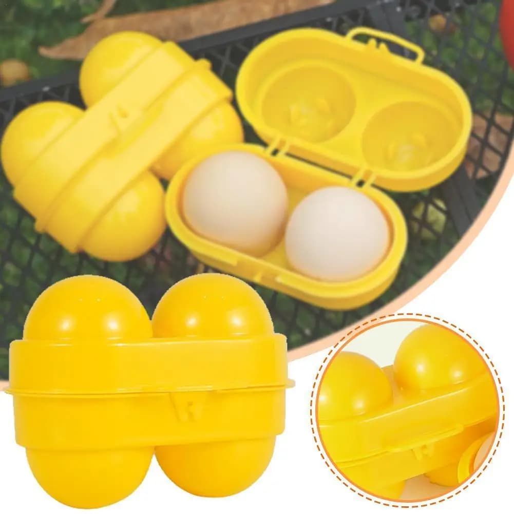 2 Grid Egg Storage Box Portable Plastic Egg Box for Outdoor Camping Picnic Eggs Box Case Kitchen Organizer 202 S5G3