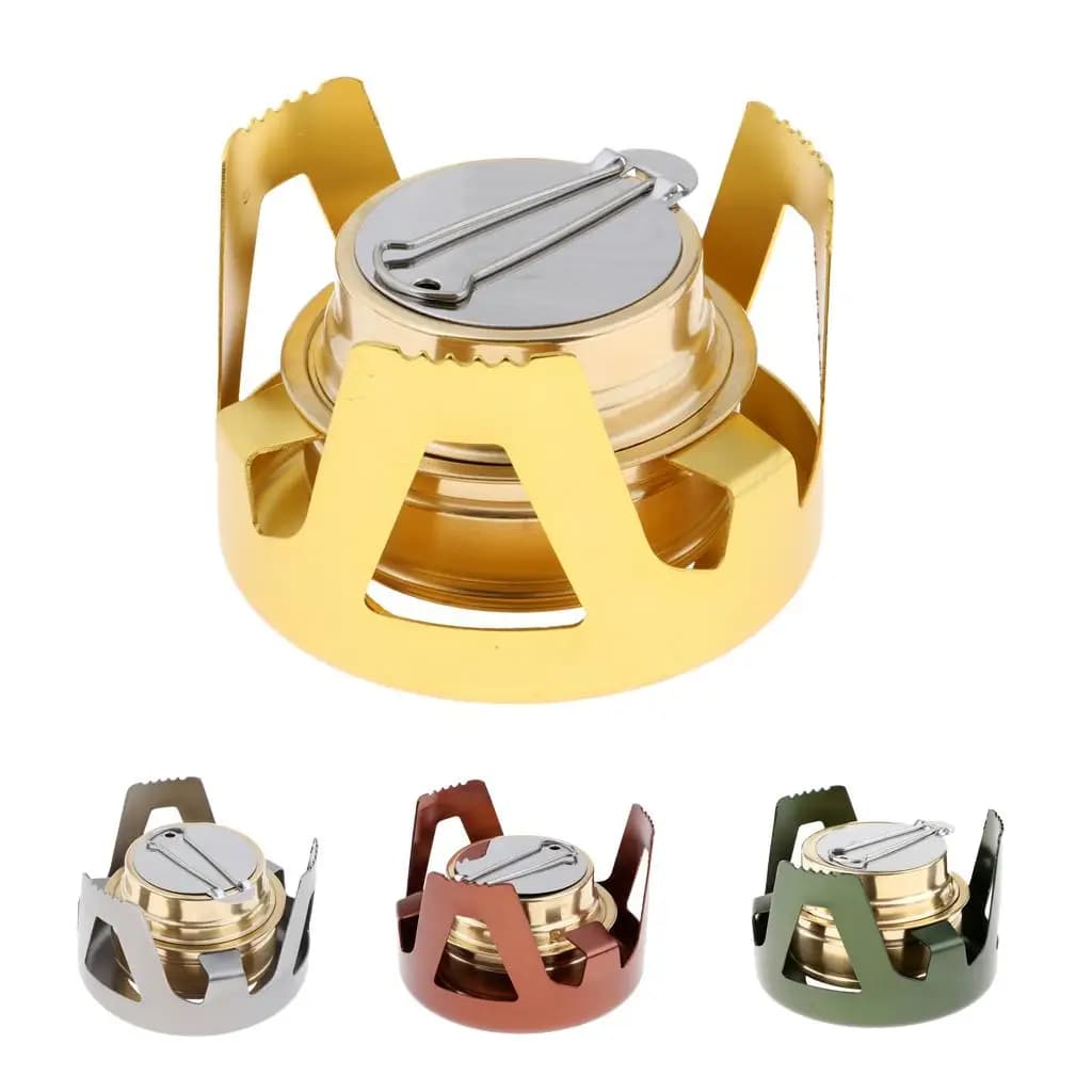 Mini Outdoor Alcohol Burner Lightweight Copper Cookware Furnace for Camping Hiking Picnic Fishing Cooking
