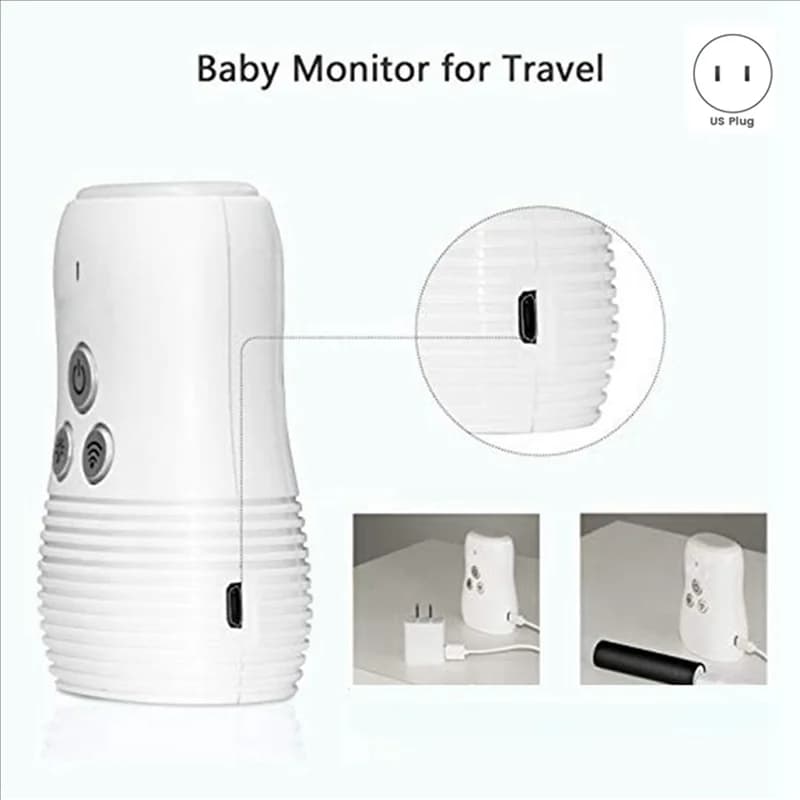A86G-Monitor audio per bambini Conversazione bidirezionale Citofono per bambini Luce notturna wireless Dispositivo di sicurezza per bambini a casa Spina USA da 2,4 Ghz Durevole Facile Insta
