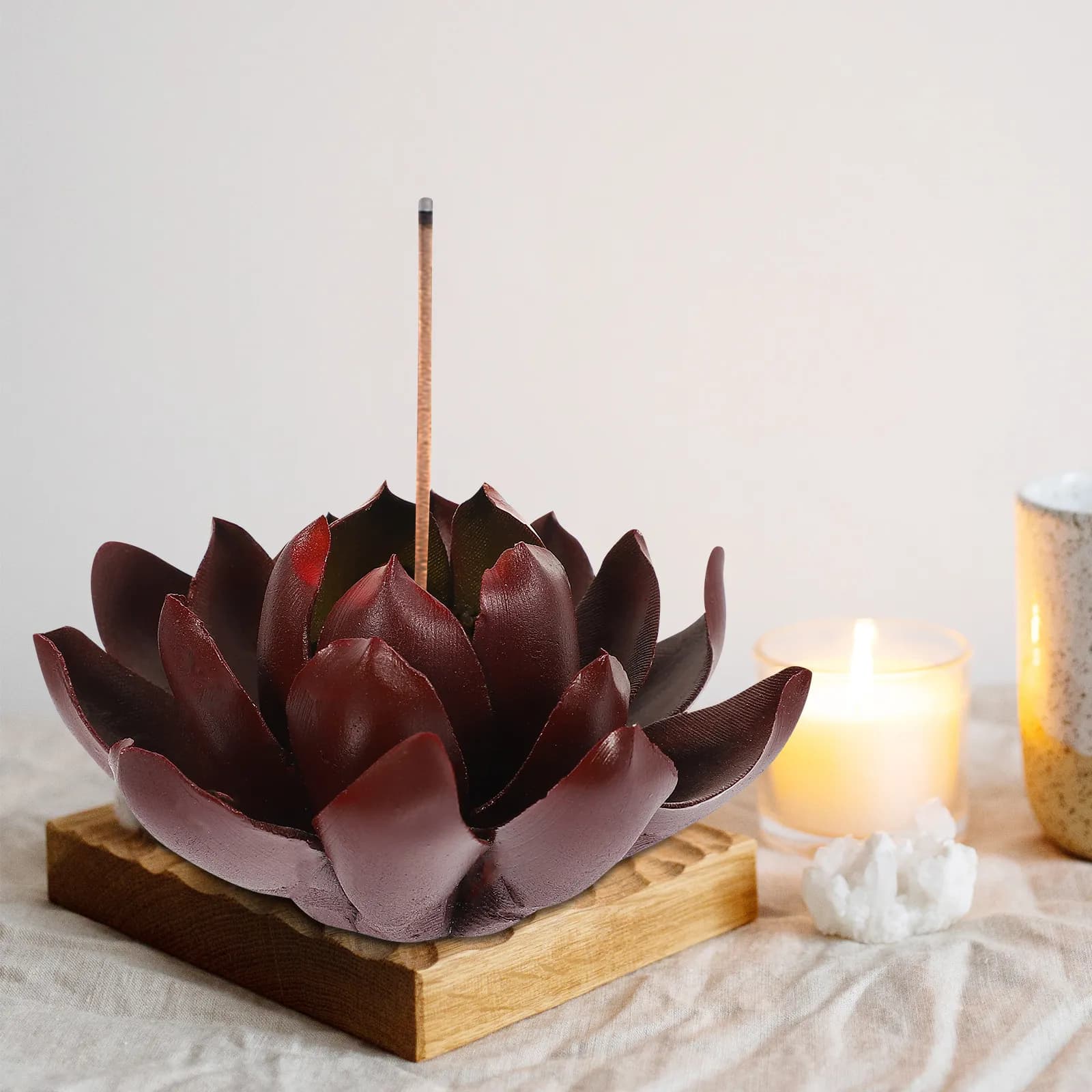 Ceramic Lotus Incense Holder Reusable Stick Base for Indoor Decorative Use Desktop Aroma Burner Home Fragrance Accessory