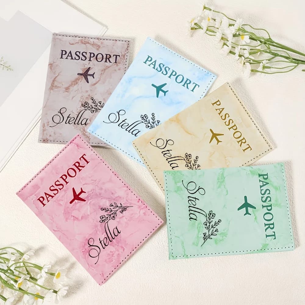 1 Customized Personalized Passport Holder • Artistic PU Passport Cover • Lightweight, Durable, and Foldable Passport Wallet