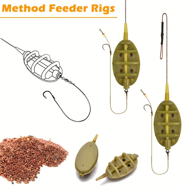 Online method feeding kit | 5 pre-legated weighted feeders (20g-60g) | Fishing equipment for beginners