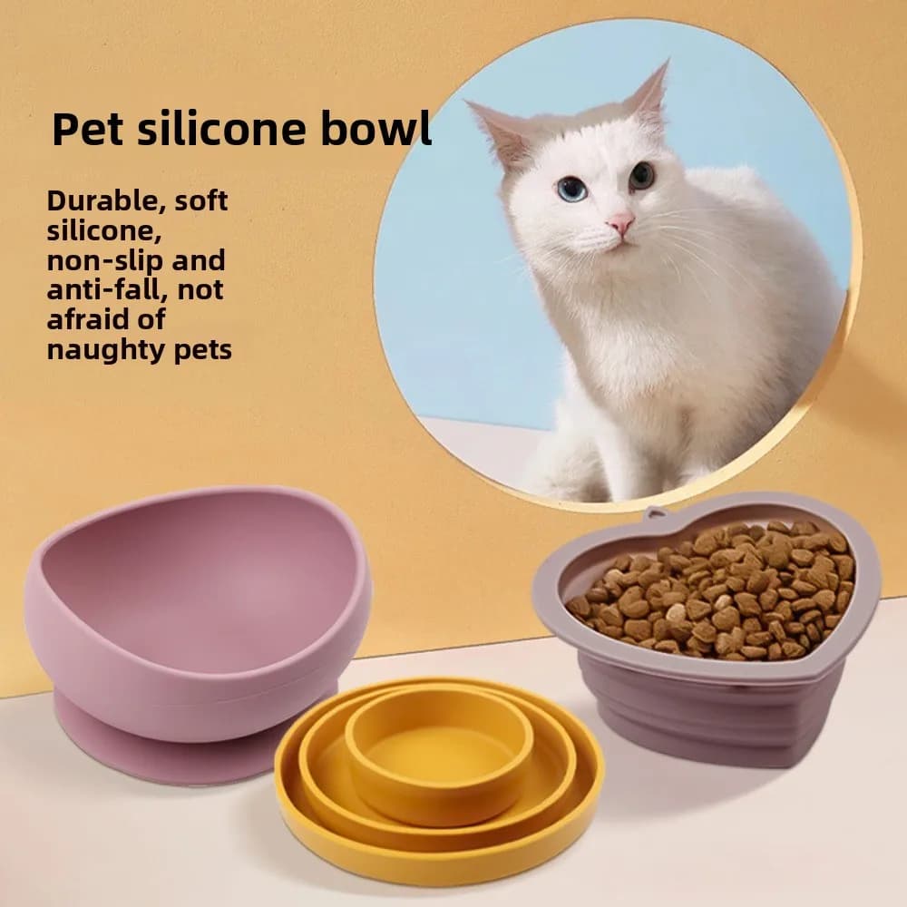 Ciotola per Animali in Silicone, Resistente, Antiscivolo e Antigoccia, Pieghevole e Portatile, Personalizzabile, di Grado Alimentare