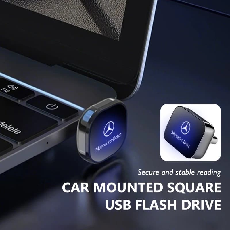 Car Dashboard Portable Storage 32GB/64GB Square USB Flash Drive For Mercedes Benz C180 C300 W124 W176 W177 C200 C260 GLC CLE CLA