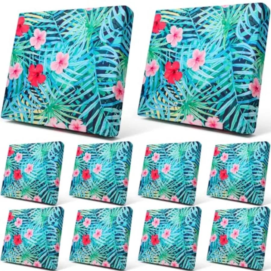 Set di 8 Copricuscini Elasticizzati per Patio, Coperture Sostitutive per Mobili da Giardino, Divani e Poltrone, Morbidi e Flessibili