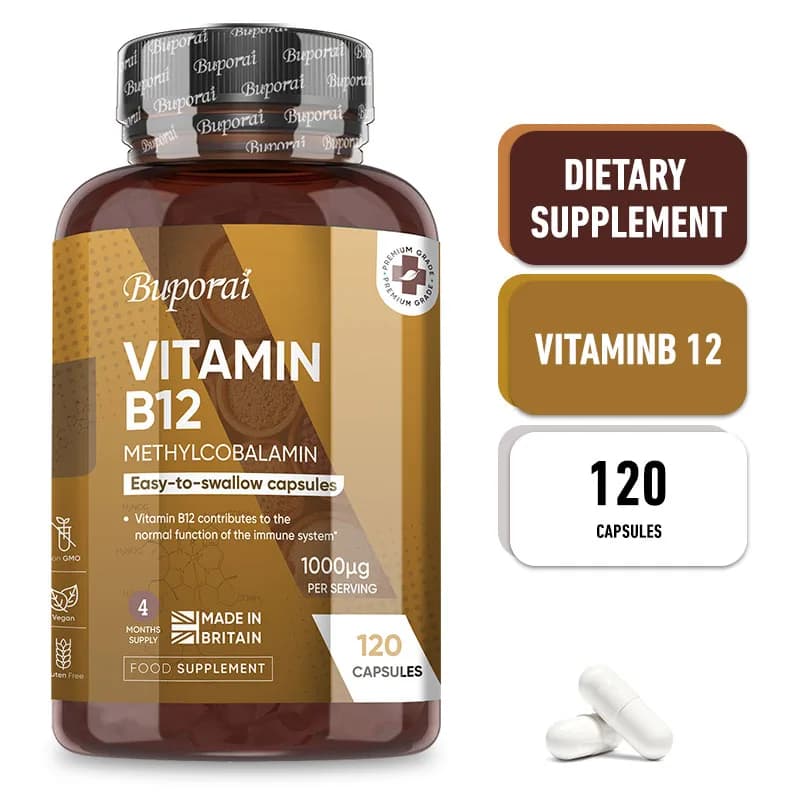 Vitamin B12 - Supports energy metabolism and nervous system, function of blood cells, vitamin supplement for healthy sleep