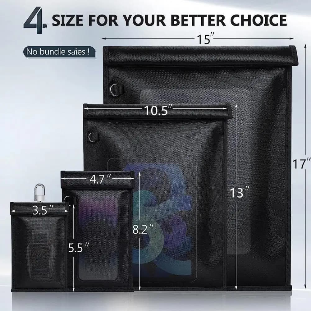 Borsa Faraday Compresse per laptop Gabbia Faraday Borsa per blocco segnale RFID Borsa protettiva ignifuga per laptop Tablet Telefoni e chiavi dell'auto