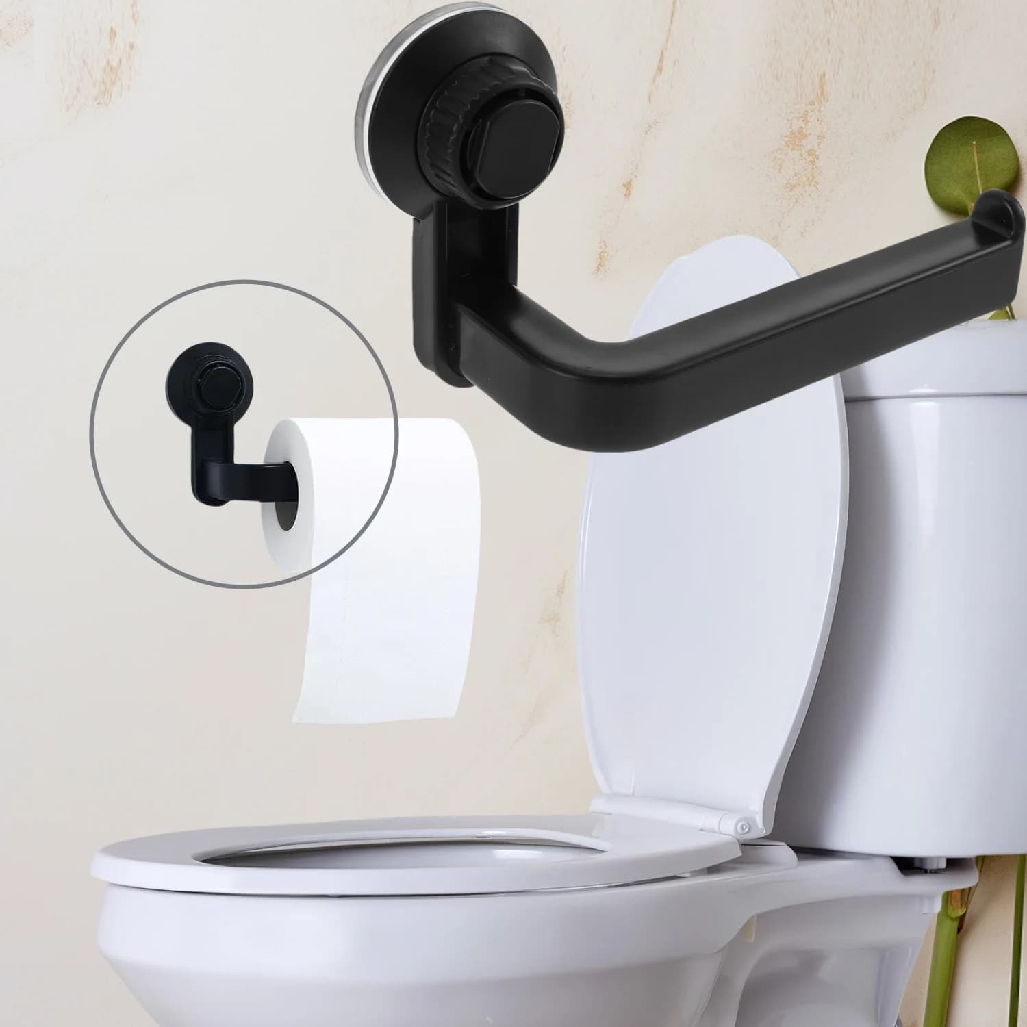 Porta carta igienica a ventosa, montaggio a parete, senza punzonatura, dispenser per rotoli di asciugamani in tessuto ABS di alta qualità, accessori per la cucina del bagno