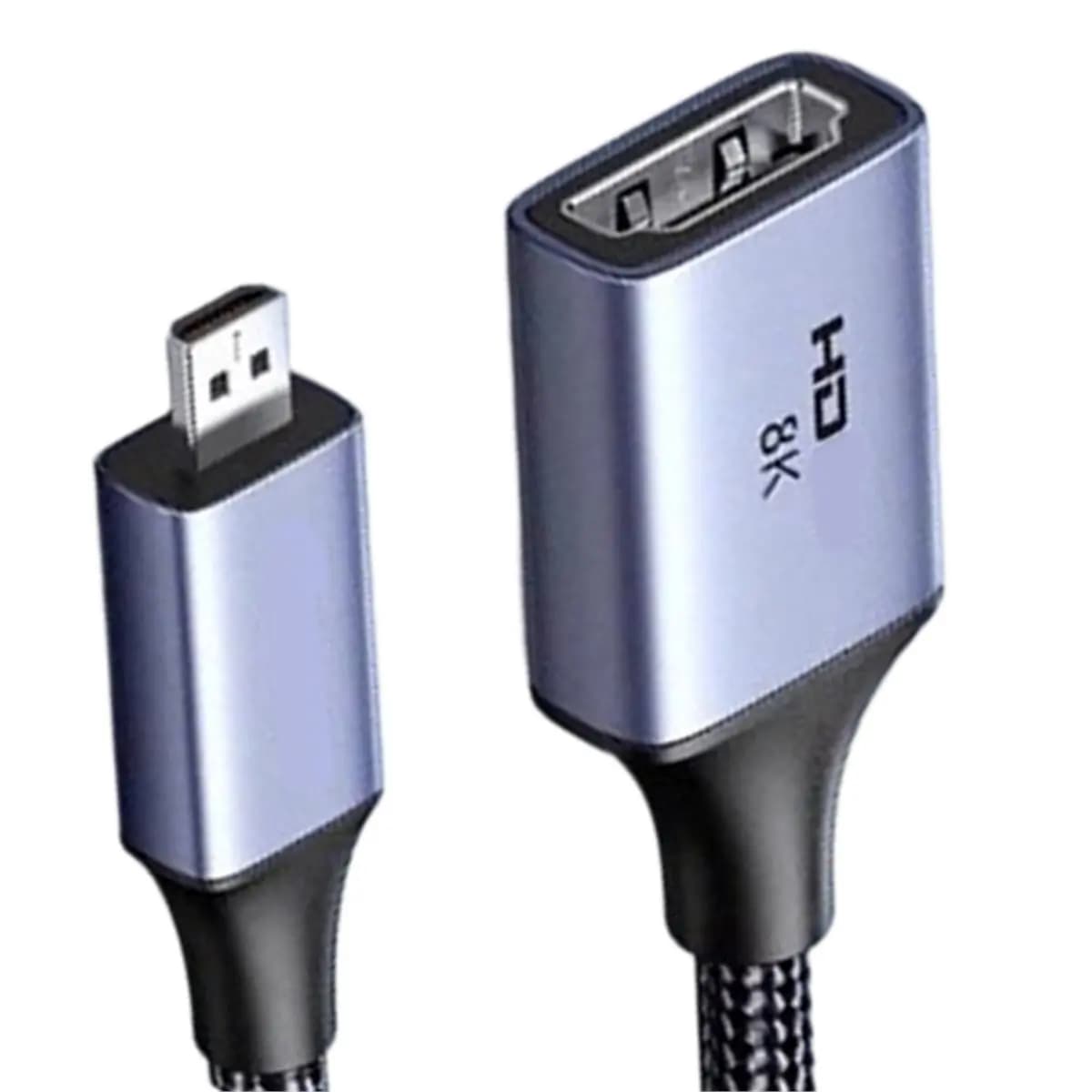 *X07A Micro-to-A HDMI 8K 60Hz 3D compatible adapter for GoPro Hero 7 for Raspberry Pi 4 for Sony for Nikon HDMI compatible cable