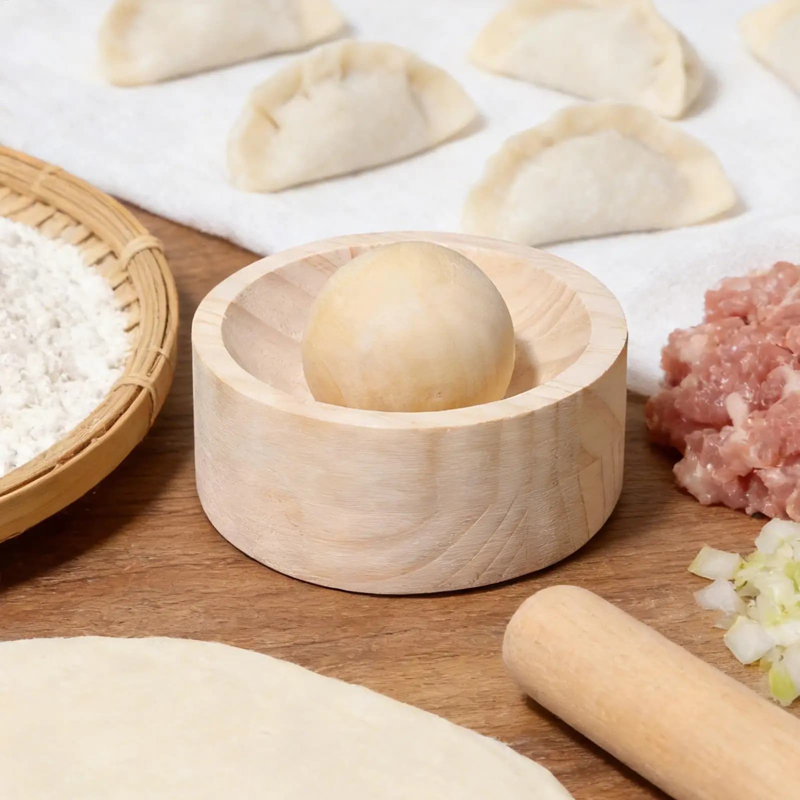 Pressa per Ravioli in Legno, Strumento Manuale per Impastare e Modellare, Stampo Naturale per Appassionati di Cucina, Famiglia e Amici