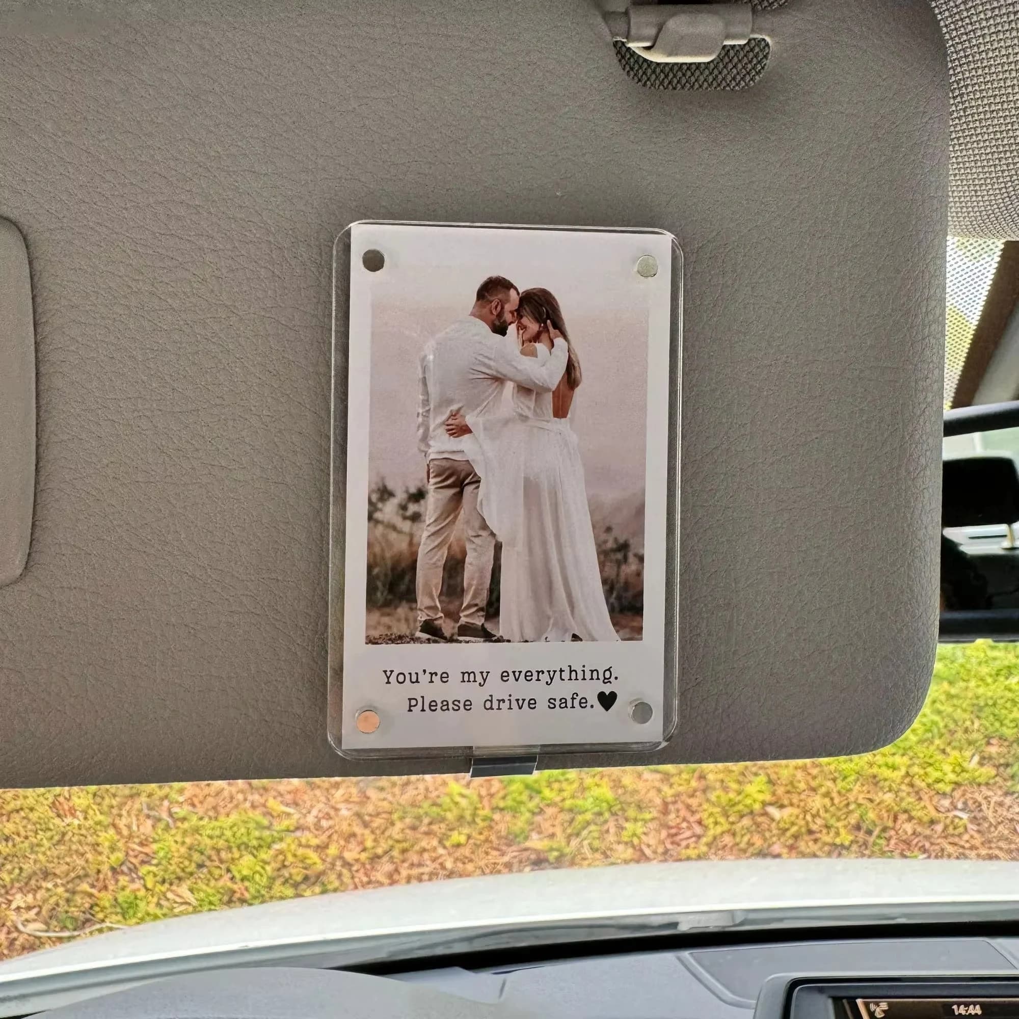 Car Visor Photo Clip Personalized interior decoration For Car Boyfriend Gift Couples Safe Driving Keepsake Sun Visor Organizer