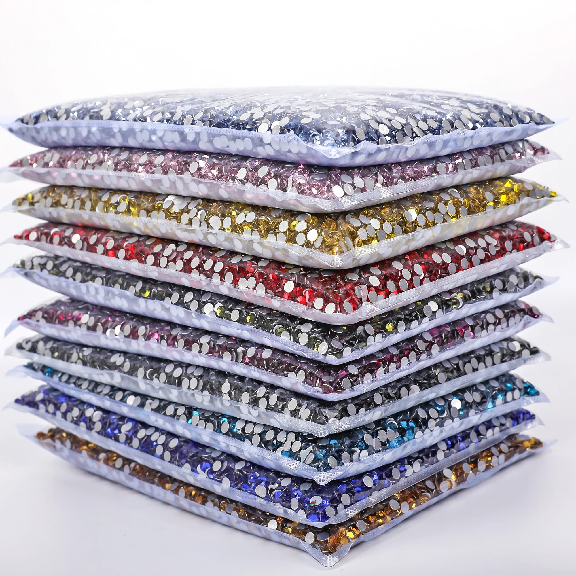Commercio all'ingrosso 1440-14400 pz/PACKS SS3-SS50 Crystal AB 3D Nail Art decorazione strass colla su Flatback abbigliamento strass fai da te