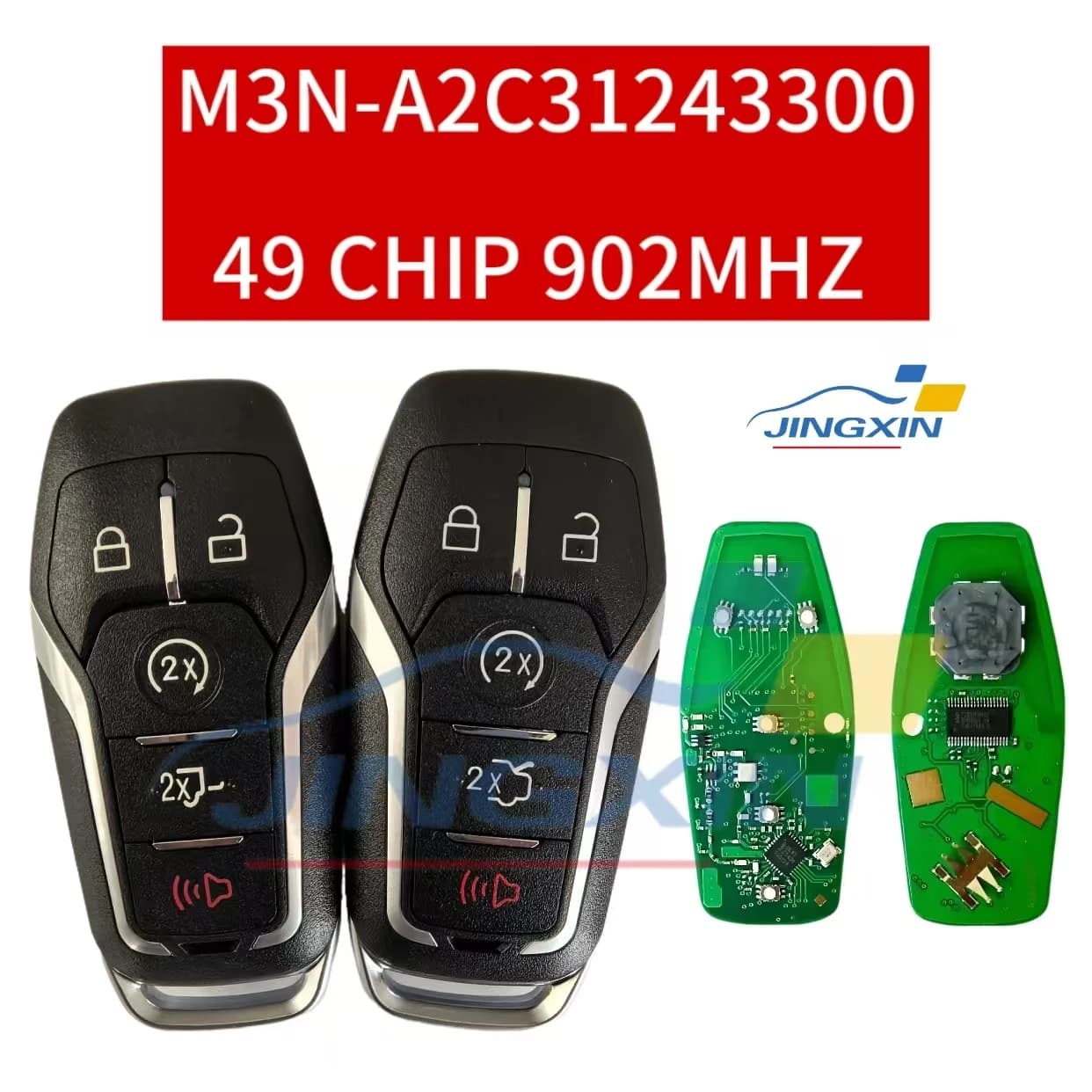 Jingxin Smart Car Key Distance 902Mhz For Ford Fusion Explorer Edge Mustang 2013 2015 2016 2017 M3N-A2C 31243300 Chip Key ID49
