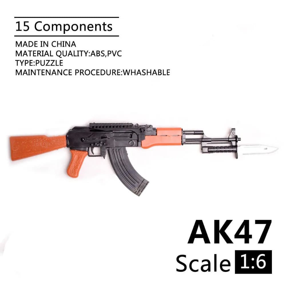 1/6 AK47 Fucile d'assalto in plastica assemblare modello di pistola soldato da 12 pollici kit di costruzione militare giocattolo