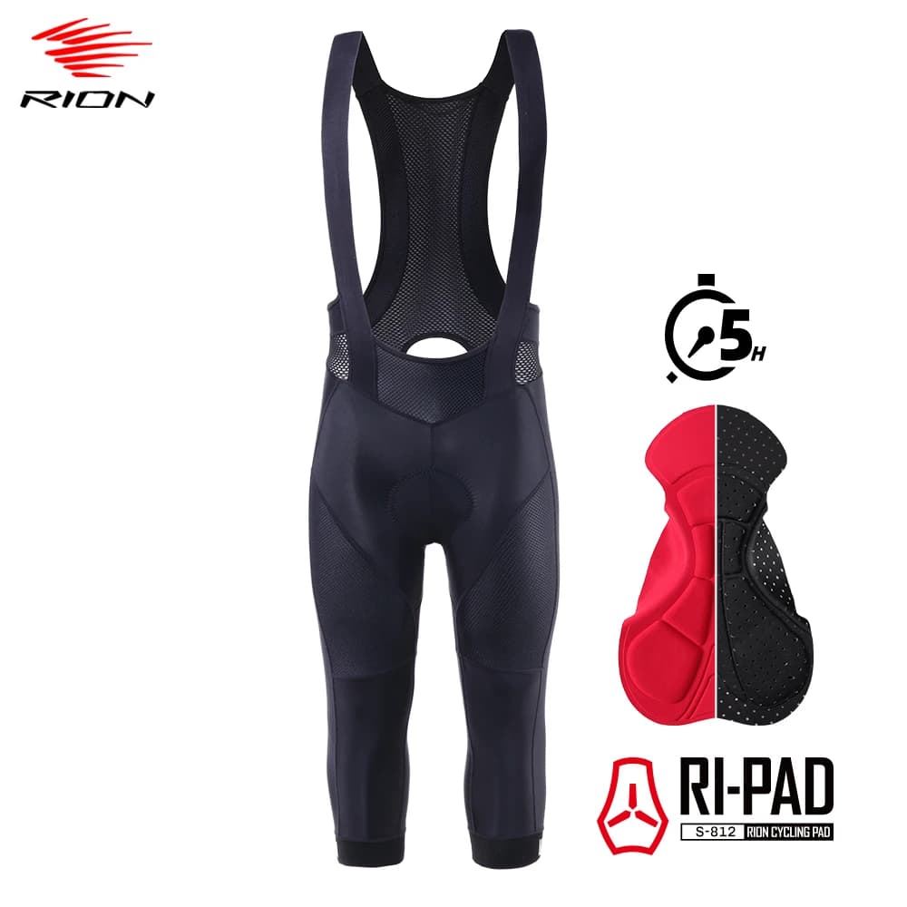 Cycling Shorts RION 3/4 Men's Cycling Pants MTB Mountain Bike Clothing Outdoor Sport Riding Long Distance 5H 8H