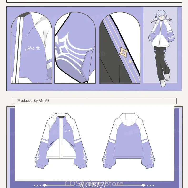 Robin Honkai：Star Rail Anime Doujin Spring Autumn Coat Jacket Pants Casual Fashion Clothing Daily Wear Cosplay Costume