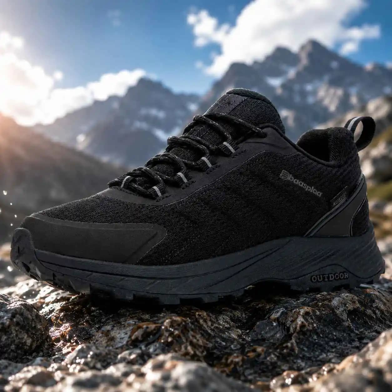 Baasploa Men Trail Running Hiking Shoes Outdoor Trekking Sneakers Mountain Walking Footwear Anti Slip Trainers