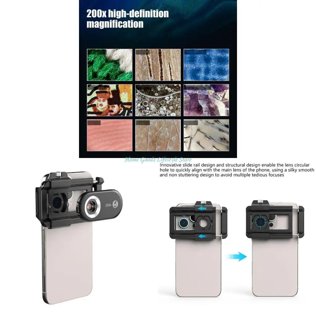 E74E universale per microscopio per telefono 200x con clip per telefono cellulare