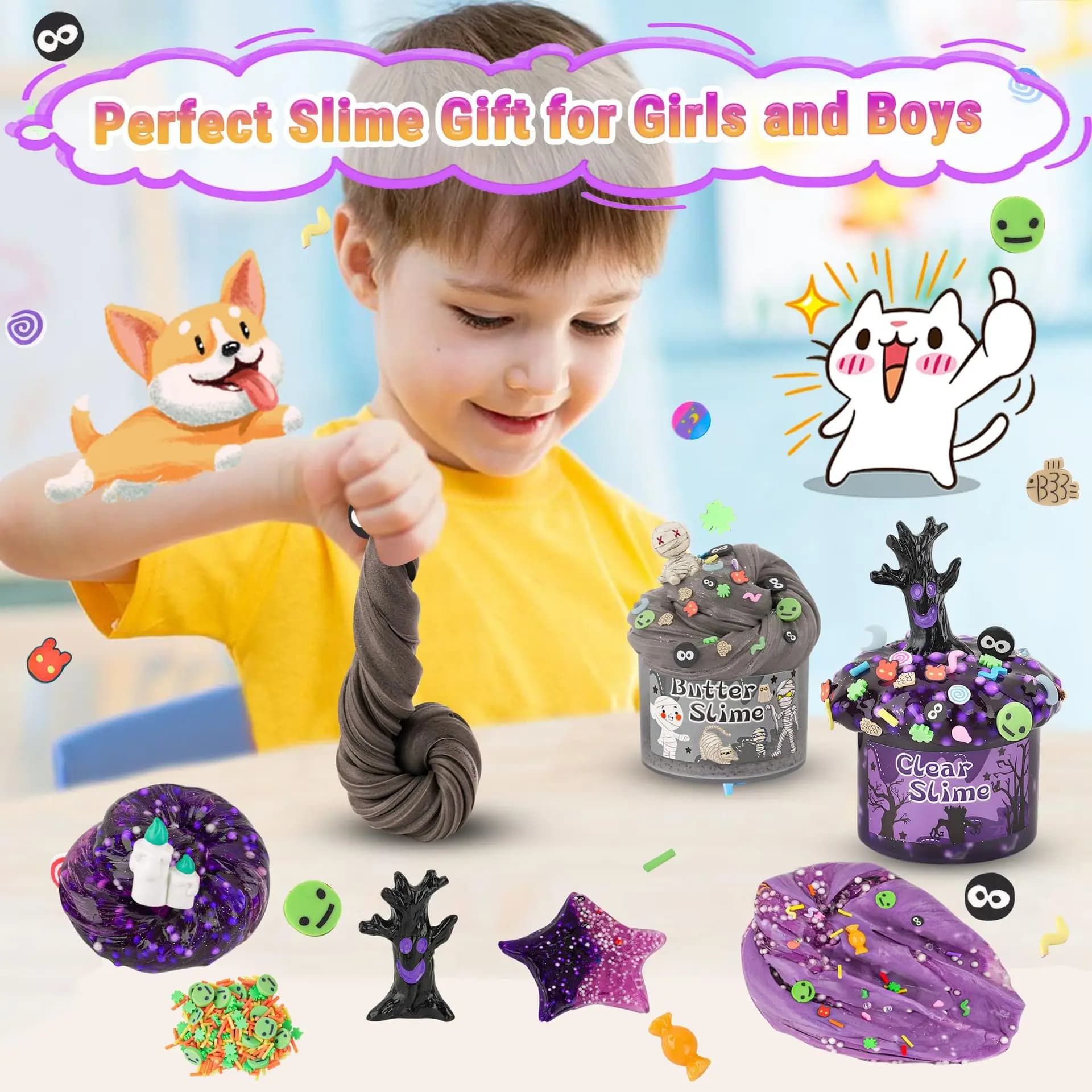 Kit Slime Soffice Effetto Burro, Schiuma Cristallina Non Appiccicosa, Giocattoli Sensoriali Antistress Fai-da-te per Bambini, Gadget per Feste, Regalo di Compleanno