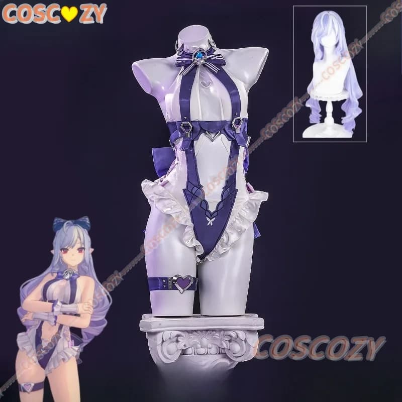 Zenless Zone Zero Vivian Costume Cosplay Parrucca Costume da bagno Costumi da bagno Copricapo Nuove orecchie in pelle Set da festa di Halloween per donne e ragazze