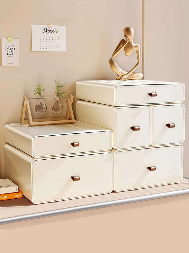 Organizer da Scrivania con Cassetti, Scatola Portaoggetti per Ufficio, Contenitore per Oggetti Vari, Porta Cosmetici, Scatola Portaoggetti per Ingresso