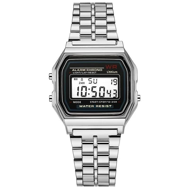 Women's Electronic Alloy Watch Lightweight Waterproof Adult Alarm Clock Non-Mechanical Wrist Watch Fashion