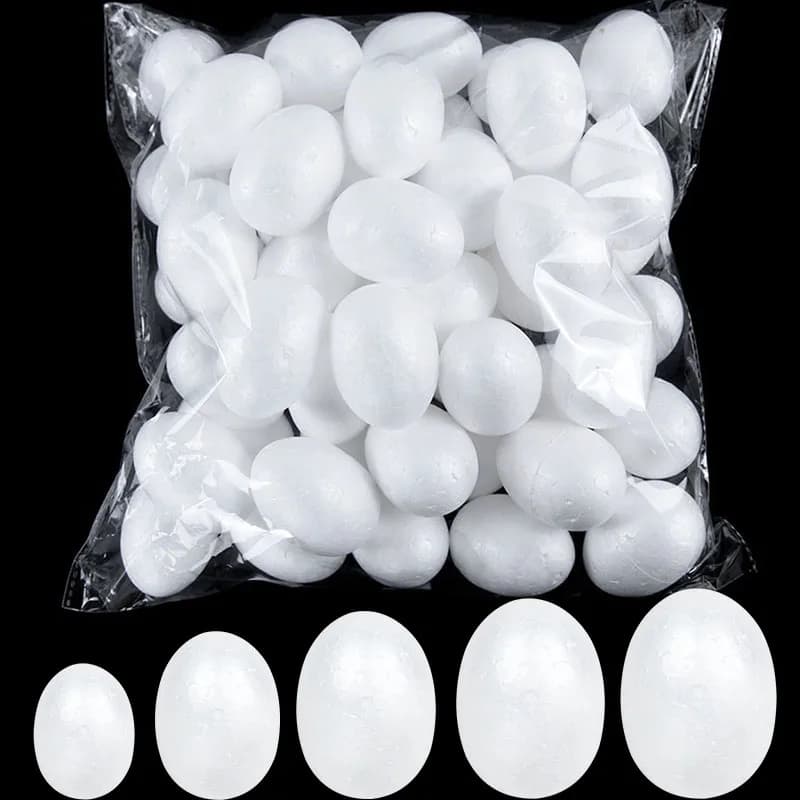 20 pcs 3.5-9 cm Painting Easter foam White egg Polystyrene polystyrene foam Uovo Ball For Home Happy Eatser Party Decor FAI FROM YOU Gift for Kids