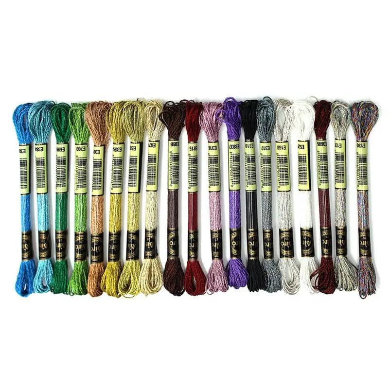 Hot Trend-38Pcs Metallic Embroidery Skein Threads Multi-Color Embroidery Floss Glitter Embroidery Thread Cross-Stitch Thread
