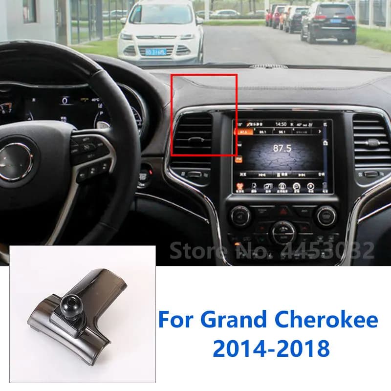 Supporti speciali da 17 mm per Jeep Grand Cherokee Supporto per telefono per auto Supporto GPS Staffa fissa Accessori base per presa d'aria 2014-2018