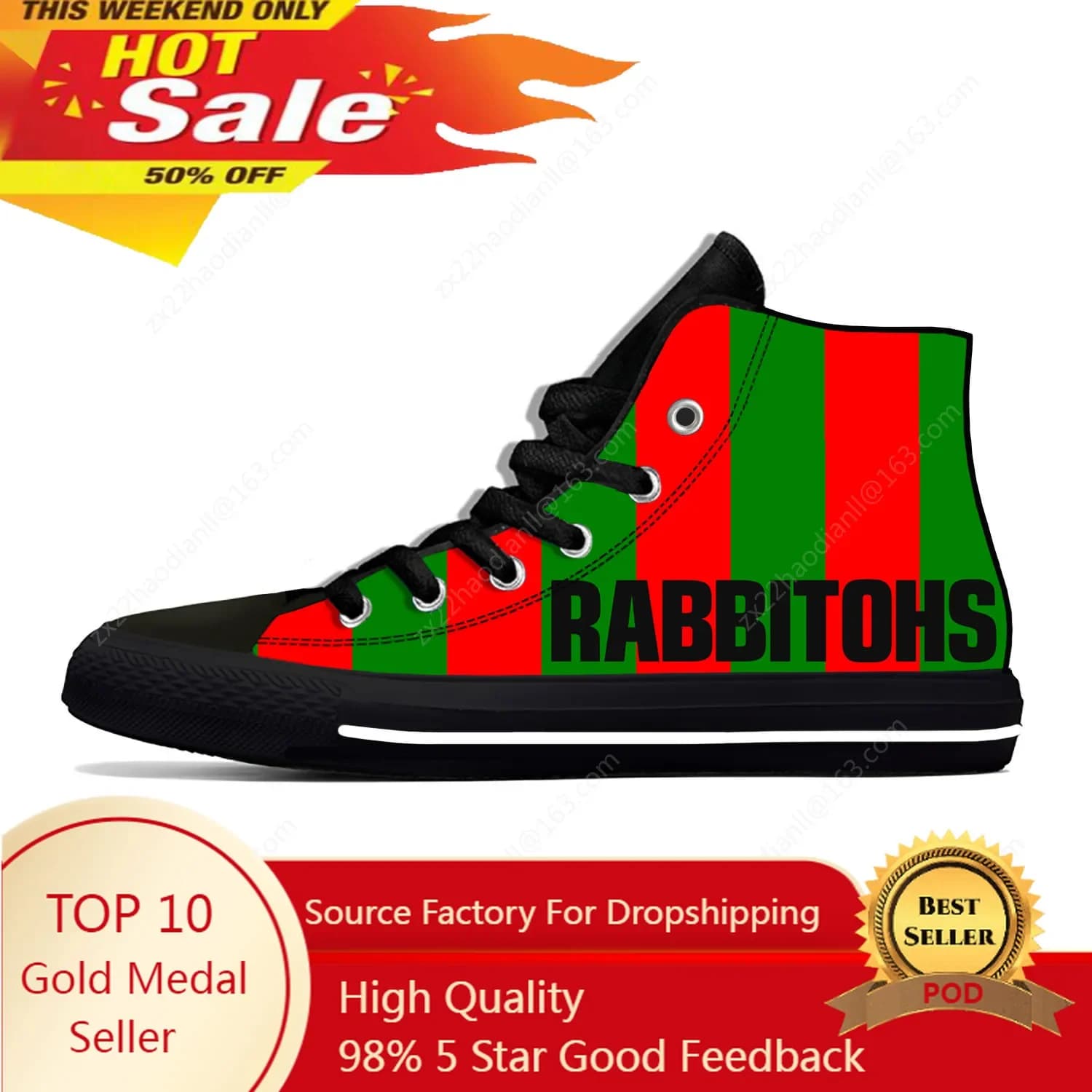 South Sydney Rabbitohs Sneakers alte Uomo Donna Scarpe casual per adolescenti Scarpe di tela Stampa 3D Scarpa leggera traspirante