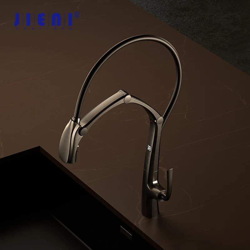 JIENI Rubinetto da cucina estraibile Display digitale Rubinetti per lavello a induzione a 3 funzioni Rubinetti miscelatori per acqua calda fredda a risparmio idrico di fascia alta