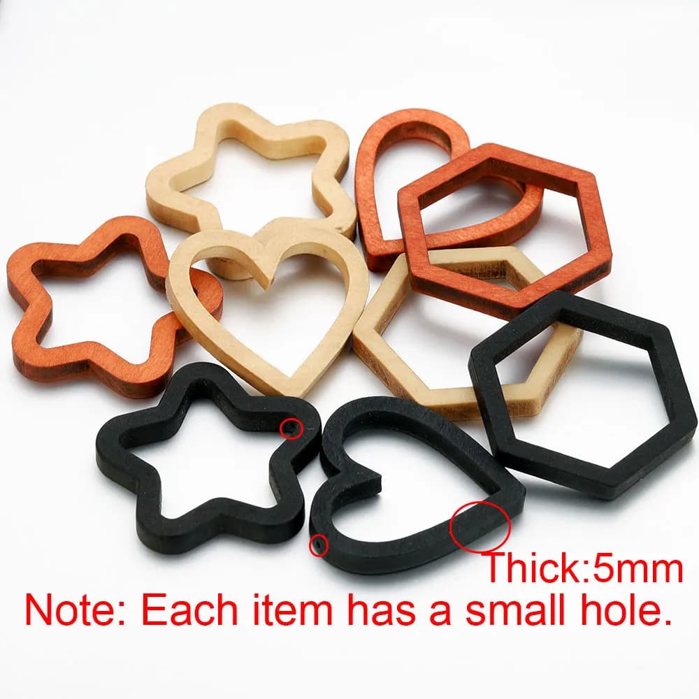 10 Pezzi Stampo in Silicone a Forma di Cuore in Legno e Cornice Quadrata, Base per Ciondoli, Materiali per Creazione Gioielli Fai da Te con Resina UV, Base per Cammeo e Orecchini