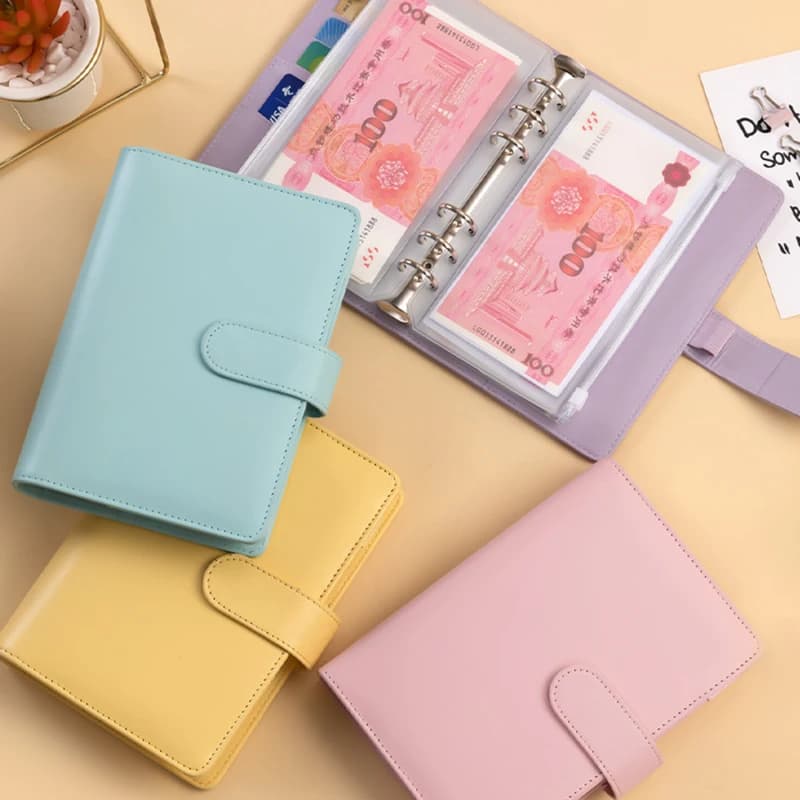 Cheap A6 Planner 6 holes 8 envelopes with zipper 2 stickers in a notebook wallet to save money Organizer cash system
