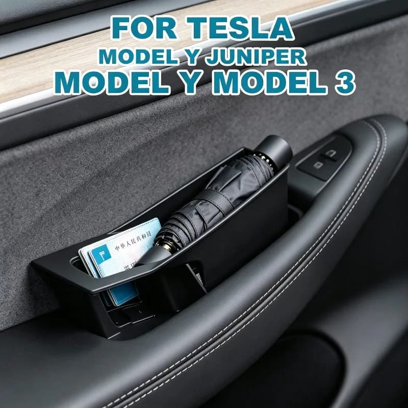 For Tesla Model 3/Y Juniper Model 3 Highland Car Door Handle Storage Box Inner Handle Organizer Container Tray Box Accessories