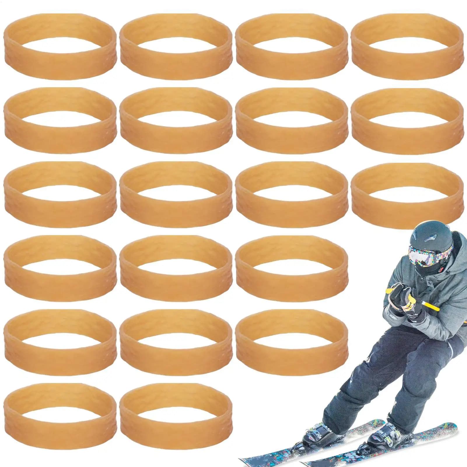 Snowboard Binding Holder Ski Brake Retainers 20 Pcs Elastic Straps Universal Anti Lost Keeper For Snowboarding Outdoor Sports