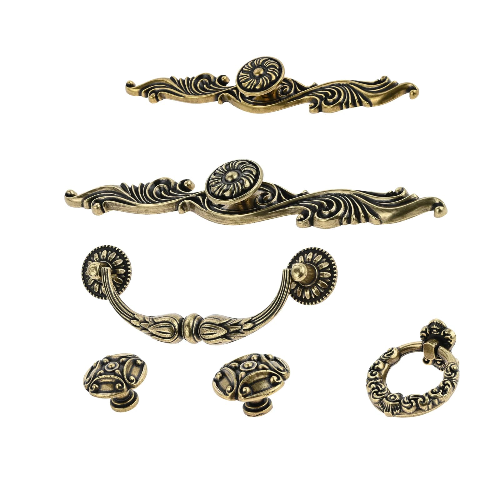 1pc Maniglia per porta in bronzo Manopole per armadio Manopole per cassetti per guardaroba antico Maniglie per mobili in lega di zinco Hardware