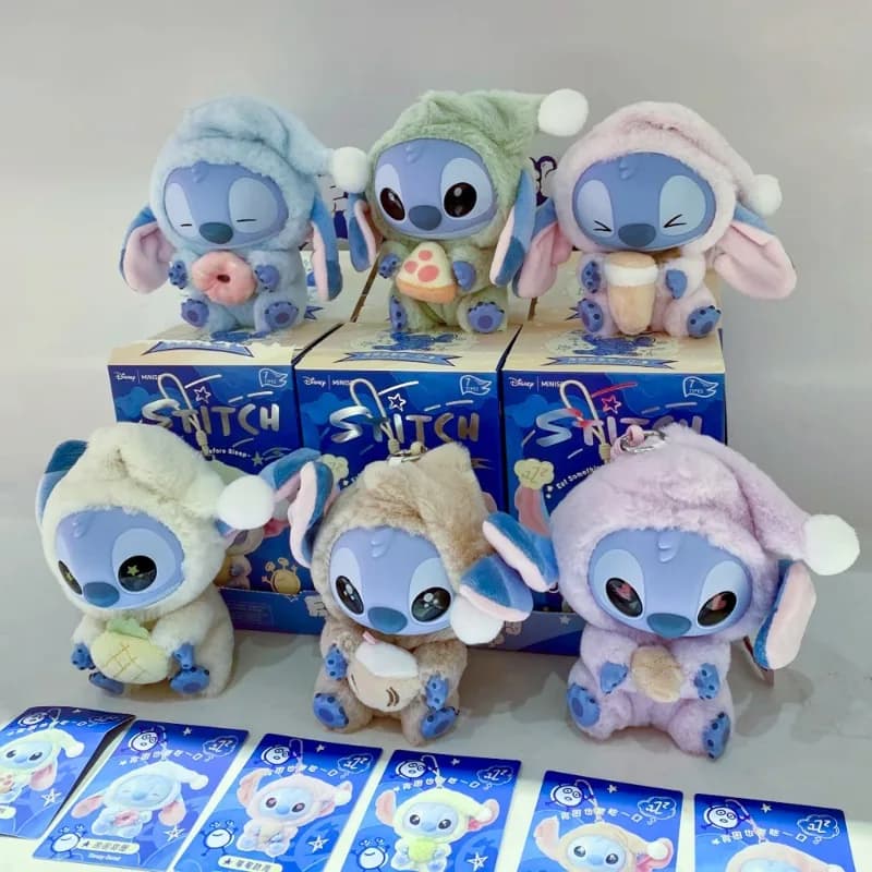 Nuovo 2026, Kawaii Stitch Blind Box Serie 'Eat Some Thing Before Sleep' Ciondolo in vinile, Bambola carina, Mystery Box, Bambola morbida, Regalo di compleanno