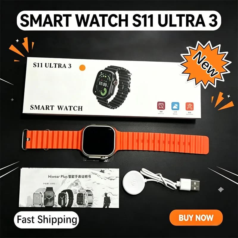 S11 Ultra 3 Smart Watch Men 2.09'' HD Screen Bluetooth Call Fitness Tracker Heart Rate Sleep Monitor Sport Watch For Android IOS