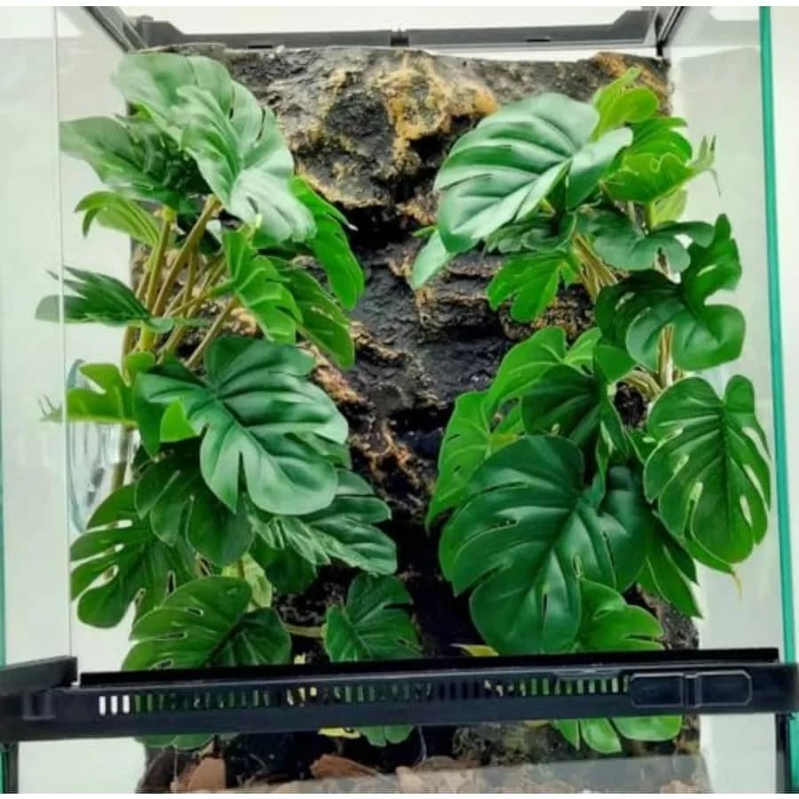 Reptile Plants for Terrarium Decor, Amphibian Habitat Decor, Snake Tank Accessories, Artificial Hanging Plants with Suction Cup