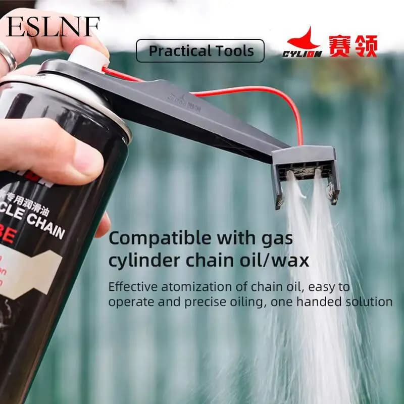 Strumento per la Pulizia della Catena Moto ESLNF 110mm, Spazzola per la Pulizia della Catena, Spruzzatore d'Olio, Deviatore per l'Oliatura, Attrezzi per la Manutenzione di Biciclette