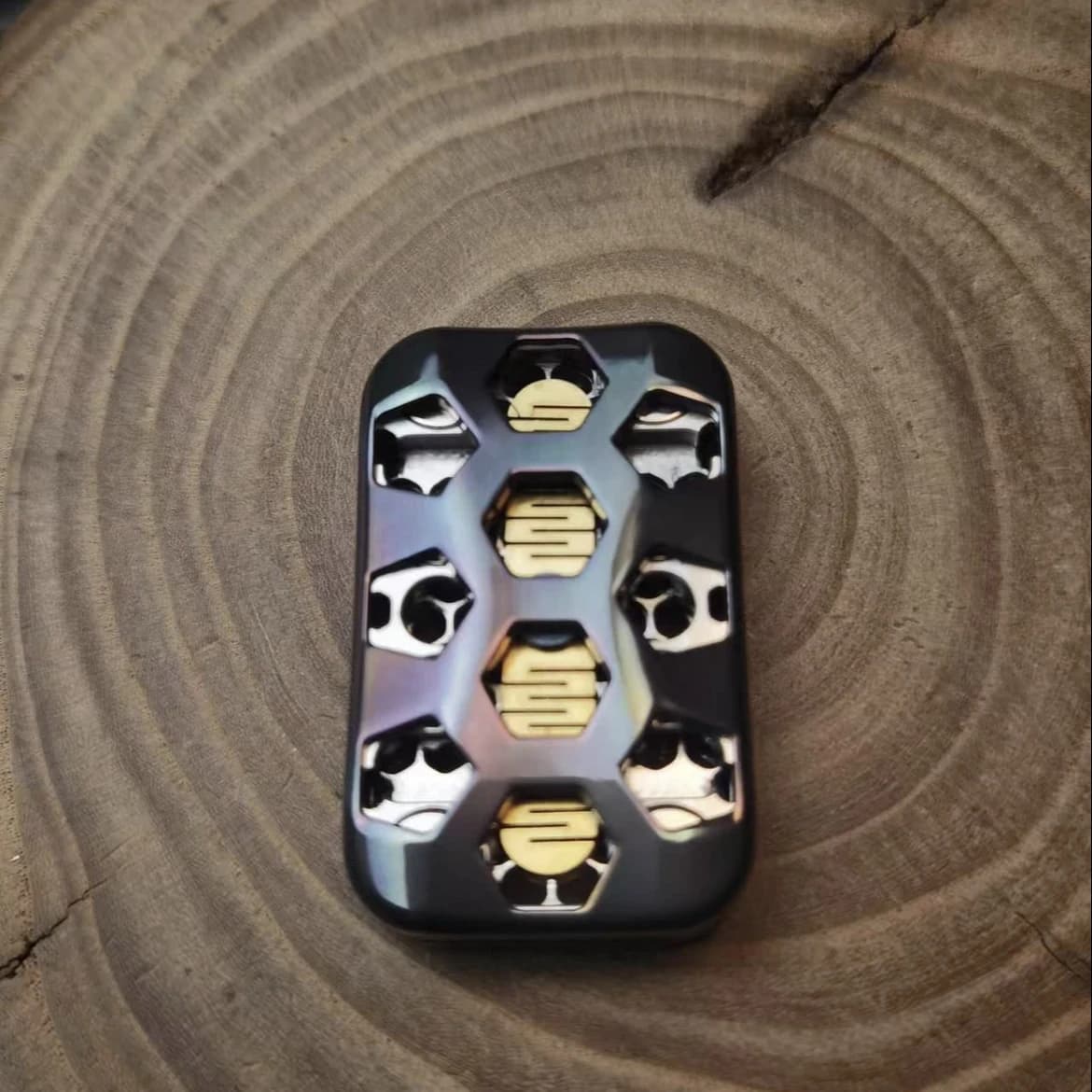 Alpha Hollow Fidget Slider Toys Spinner EDC Metallo Lega di titanio Antistress Sensoriale Strumento di messa a fuoco ADHD Formato tascabile